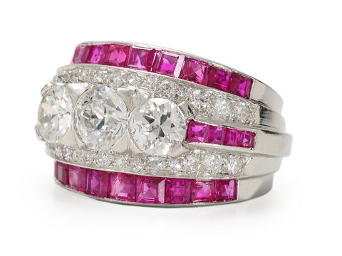 
                      
                        Sensational Art Deco Ruby Diamond Ring
                      
                    