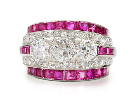 
                      
                        Sensational Art Deco Ruby Diamond Ring
                      
                    