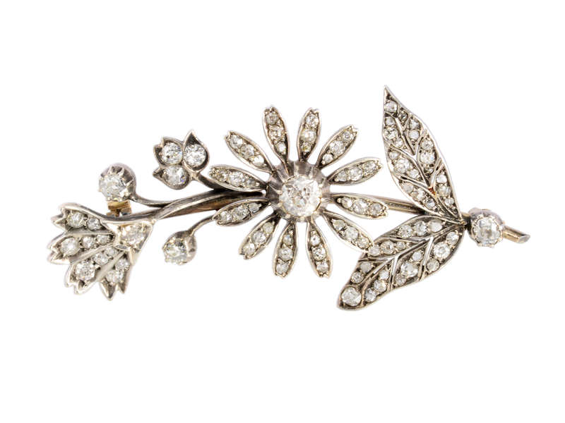 
                      
                        Antique Diamond Floral Bouquet Brooch
                      
                    