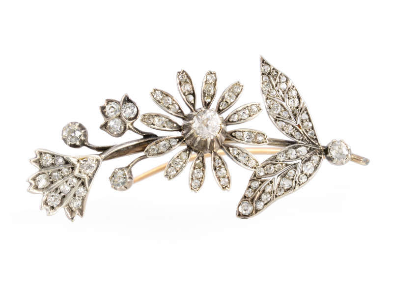 
                      
                        Antique Diamond Floral Bouquet Brooch
                      
                    