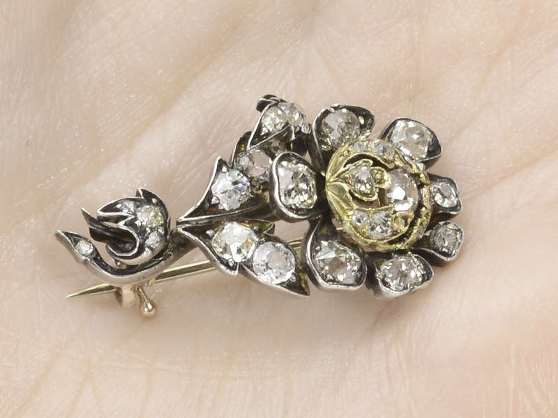 
                      
                        Georgian Halley's Comet Flower Diamond Brooch
                      
                    