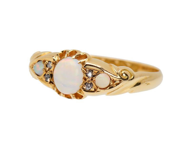 Antique Opal Diamond Ring of 1916