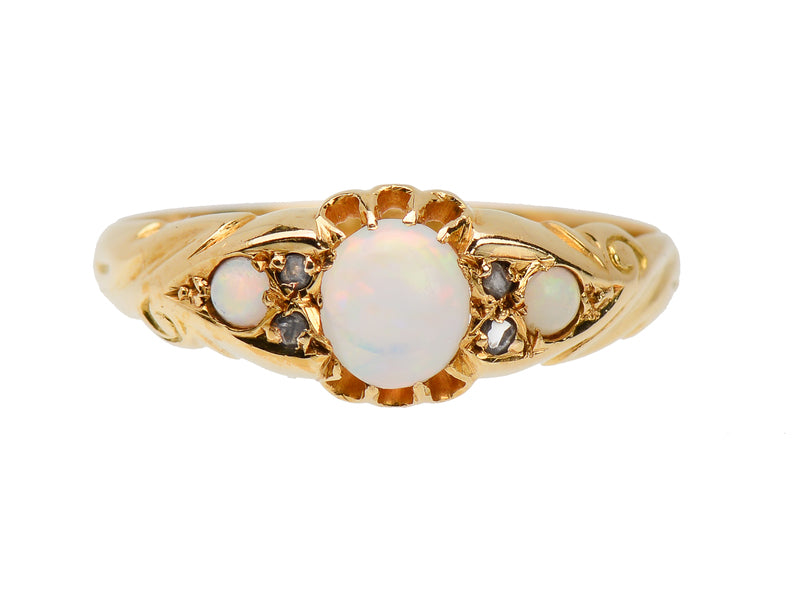 Antique Opal Diamond Ring of 1916