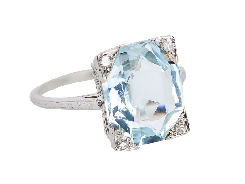 Vintage Variation - Art Deco Aquamarine Ring