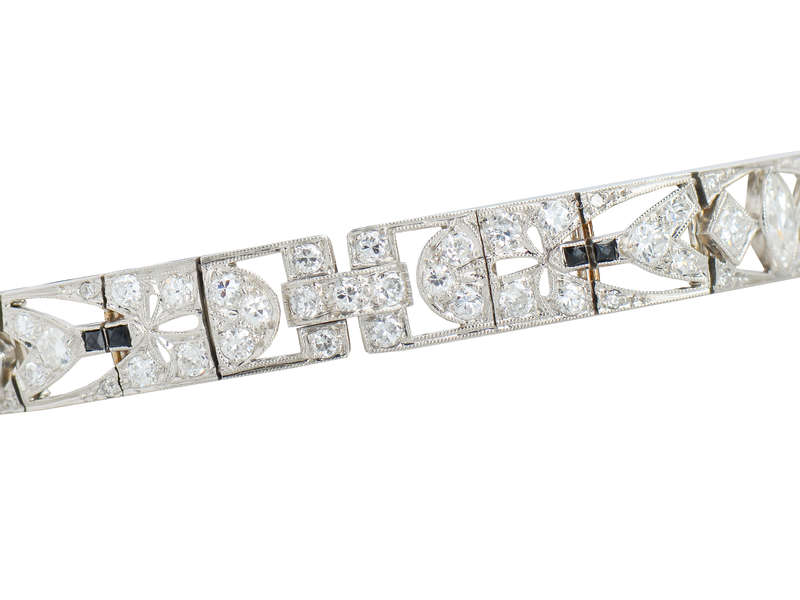 Art Deco Onyx Diamond Bracelet