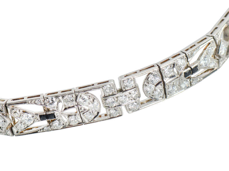 Art Deco Onyx Diamond Bracelet