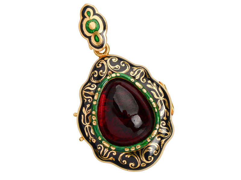 Victorian Garnet Enamel Locket of Sept 21