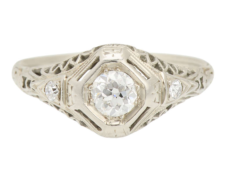 1930's Style - Art Deco Diamond Engagement Ring