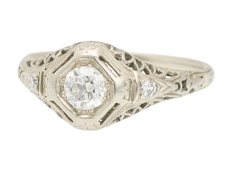 1930's Style - Art Deco Diamond Engagement Ring