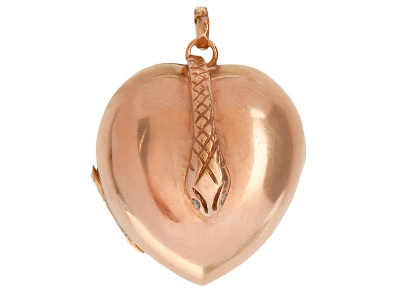 Victorian Puffy Heart Snake Locket