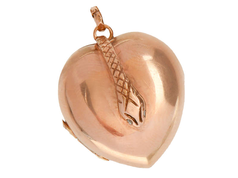 Victorian Puffy Heart Snake Locket