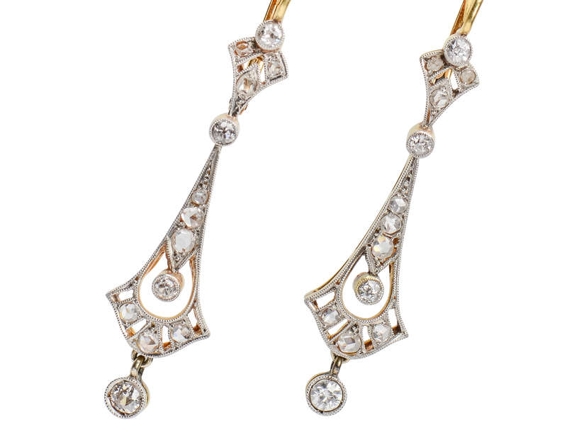 Art Deco Diamond Dangle Earrings