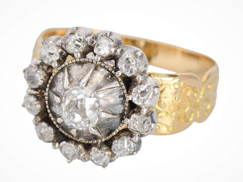 Georgian Era Diamond Starburst Ring