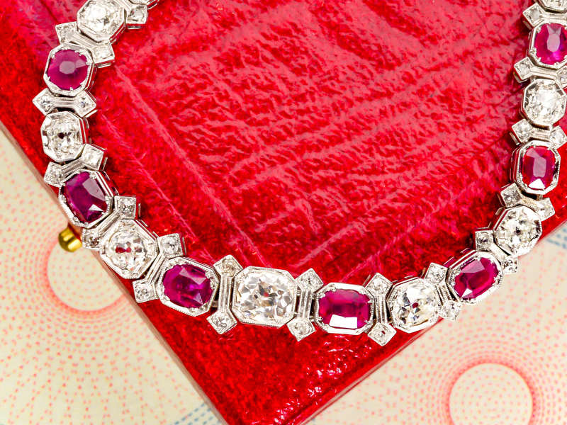 Superlative No Heat Burmese Ruby Diamond Bracelet