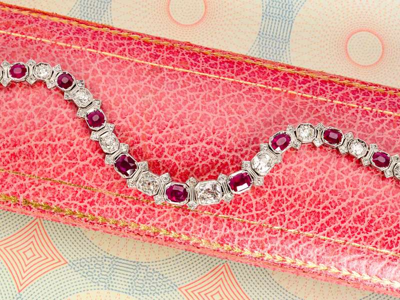 Superlative No Heat Burmese Ruby Diamond Bracelet