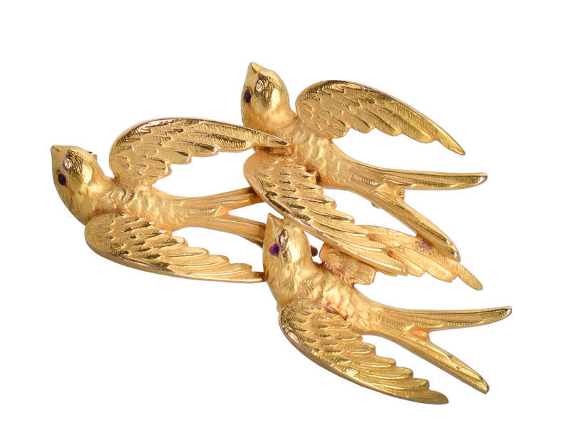 Returning Home - Riker Bros. Swallows Brooch