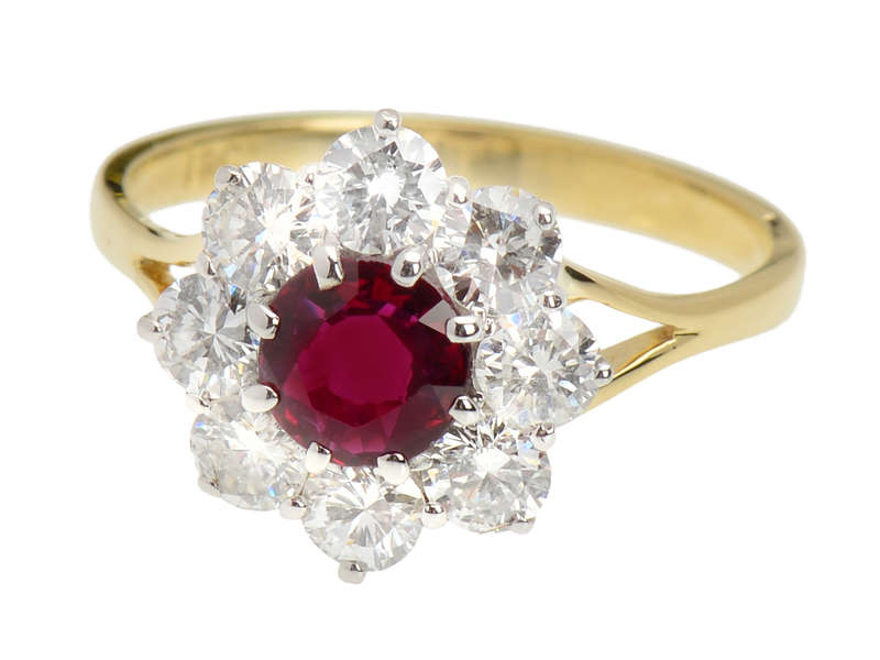 Engagement Ring of a Ruby & Diamonds