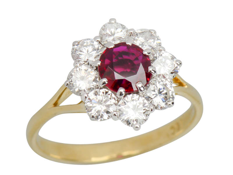 Engagement Ring of a Ruby & Diamonds