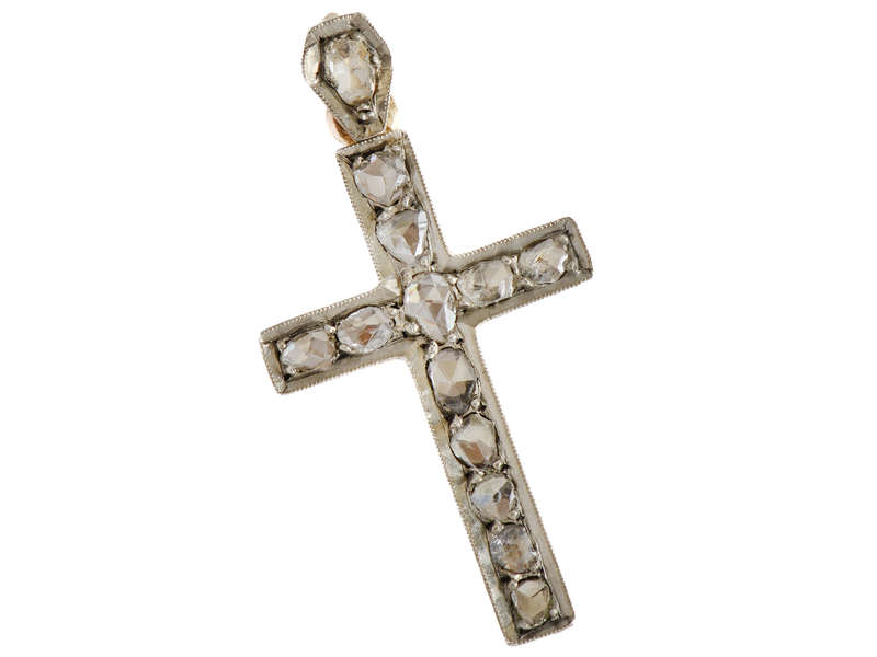 Antique Rose Cut Diamond Cross