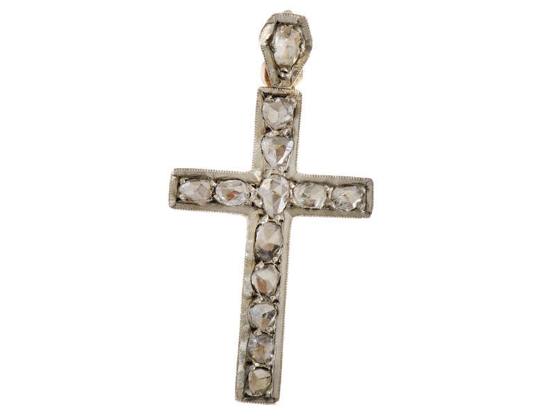 Antique Rose Cut Diamond Cross