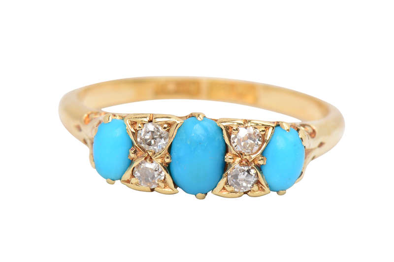 Turquoise Timeless - Antique Three Stone Ring