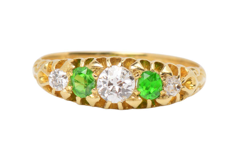 Demantoid Garnet Diamond Ring From 1898