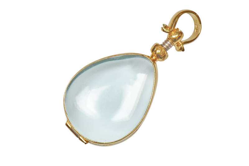 Vintage Teardrop Glass Puffy Locket