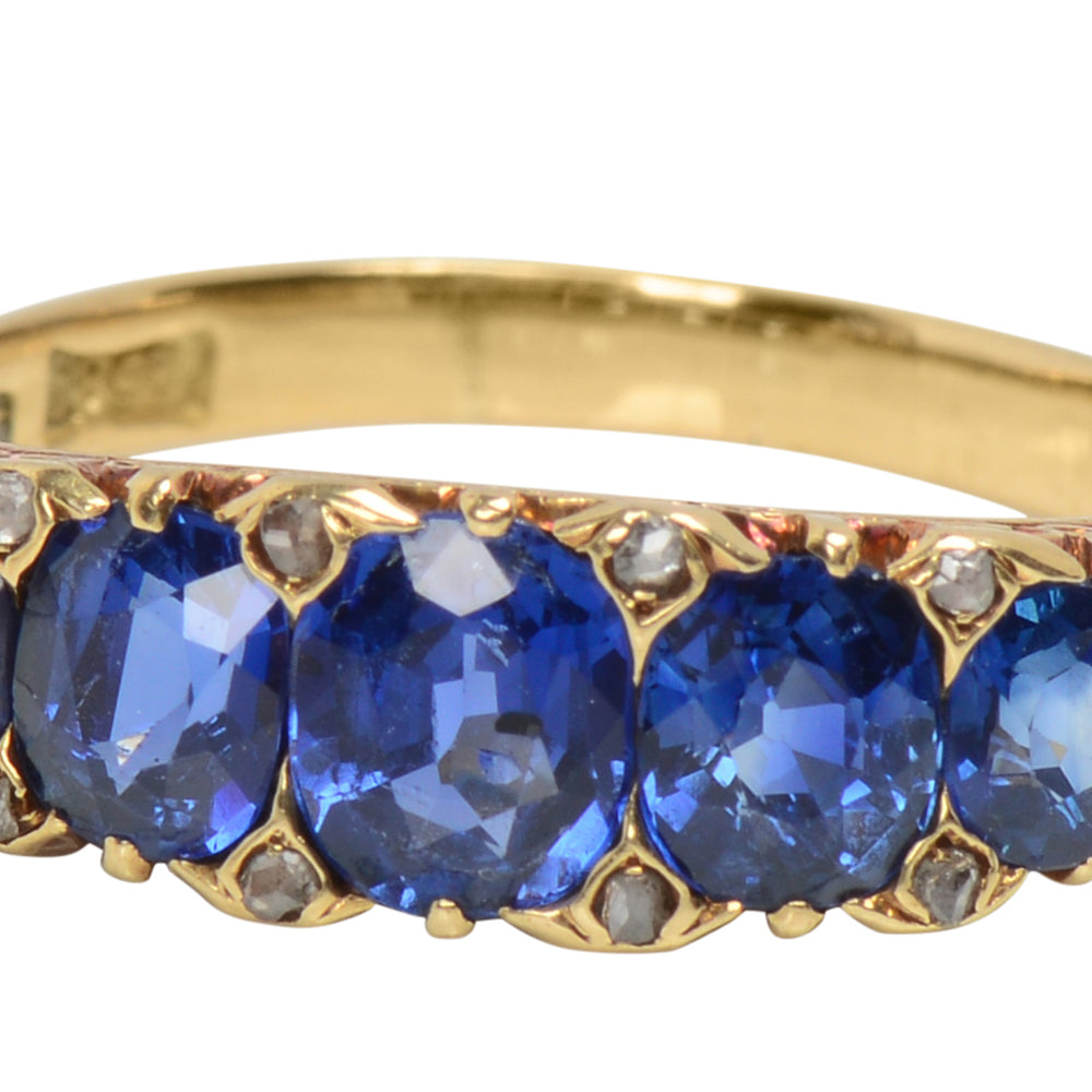 Mappin & Webb Antique Five Stone Sapphire Ring