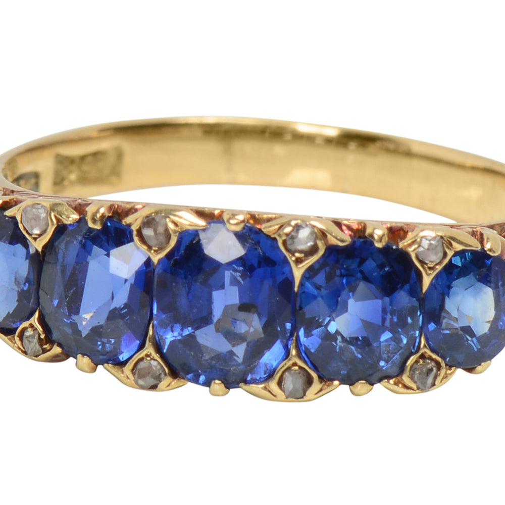 
                      
                        Mappin & Webb Antique Five Stone Sapphire Ring
                      
                    