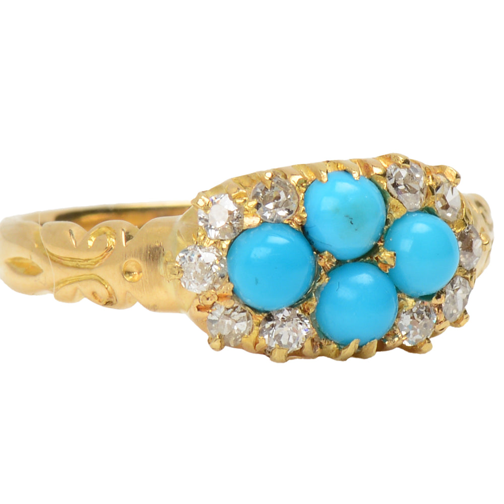 
                      
                        Antique Turquoise Diamond Gold Ring From 1892
                      
                    