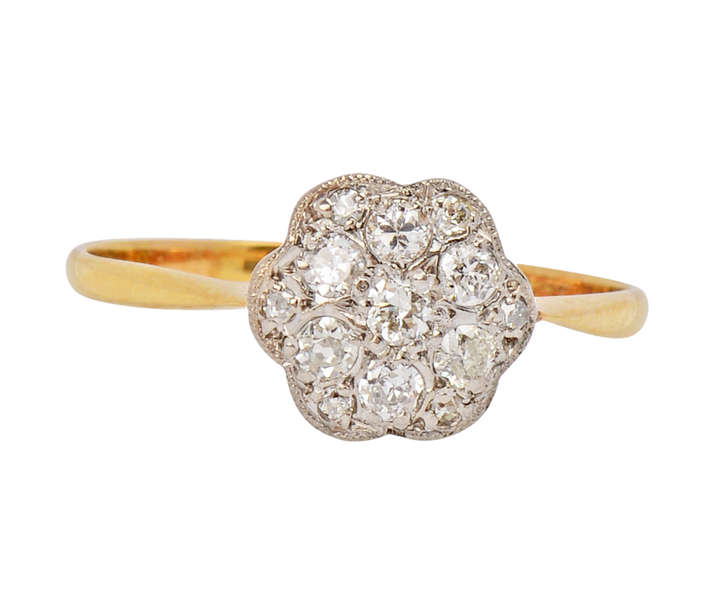 Vintage Low Profile Diamond Engagement Ring