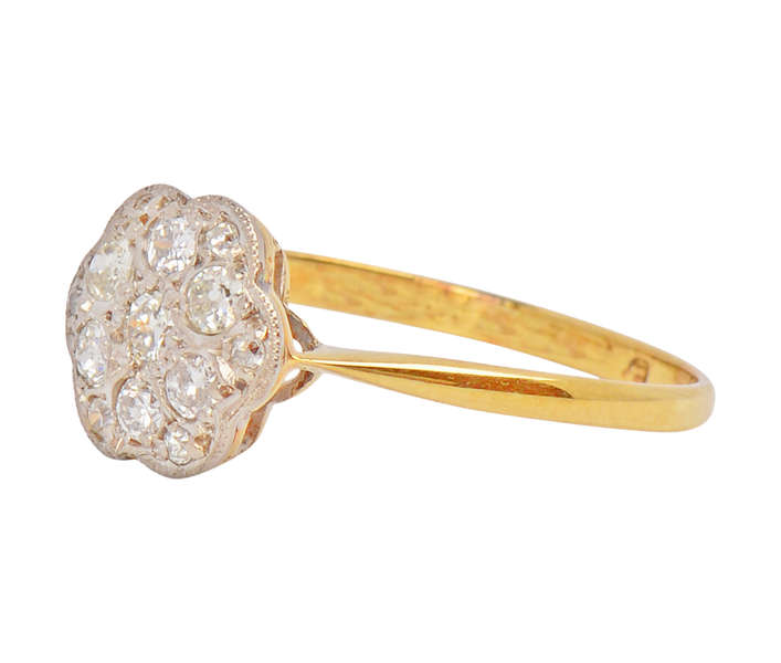 Vintage Low Profile Diamond Engagement Ring