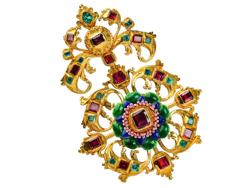 Georgian Grandeur - Emerald Garnet Pendant