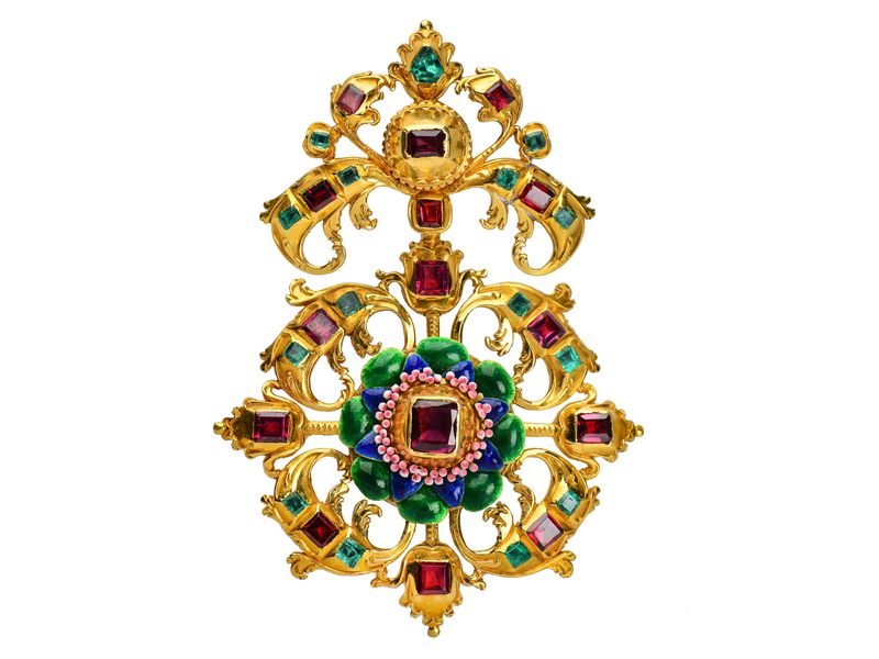 Georgian Grandeur - Emerald Garnet Pendant