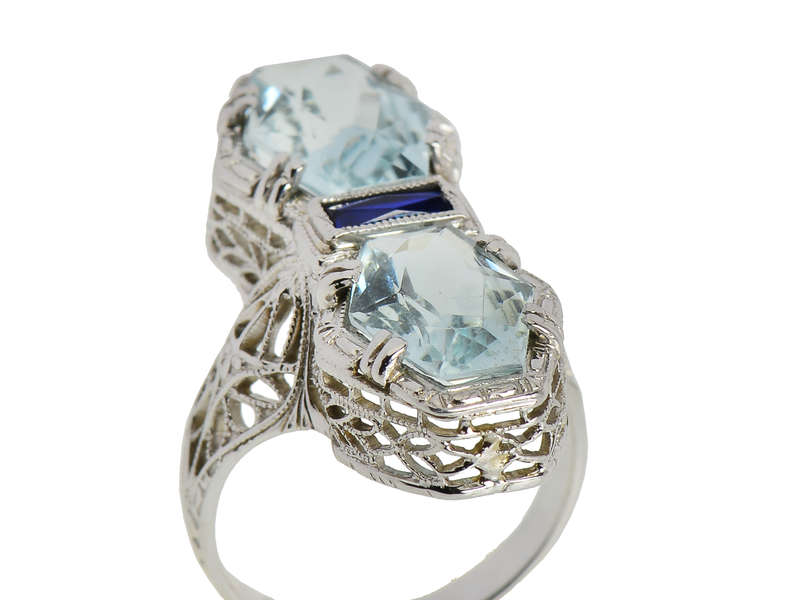 
                      
                        SkyFall - Art Deco Aquamarine Filigree Ring
                      
                    