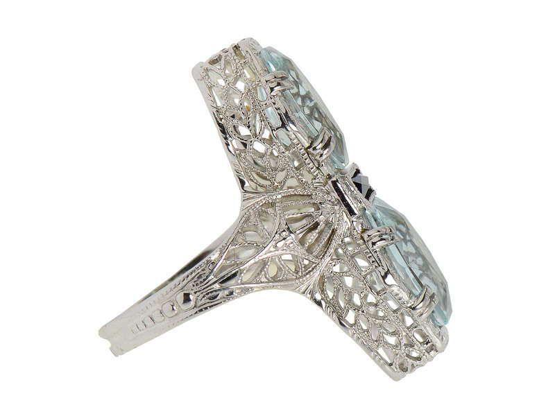 
                      
                        SkyFall - Art Deco Aquamarine Filigree Ring
                      
                    