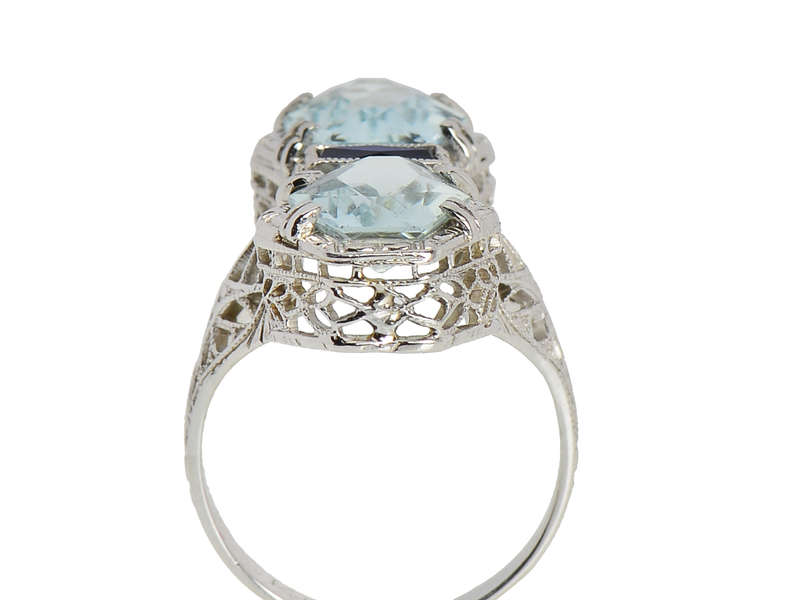 
                      
                        SkyFall - Art Deco Aquamarine Filigree Ring
                      
                    