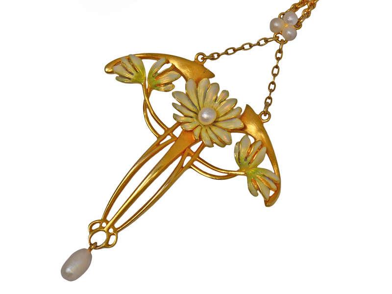 Krementz Art Nouveau Enamel Necklace