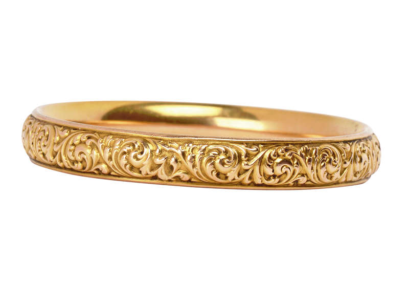 Krementz Glory - Repoussé Antique Bangle Bracelet