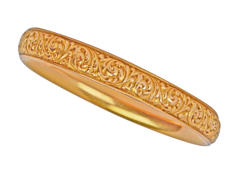 Krementz Glory - Repoussé Antique Bangle Bracelet