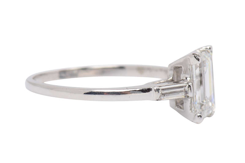 
                      
                        "E" Color Emerald Cut Diamond Wedding Set of 1959
                      
                    