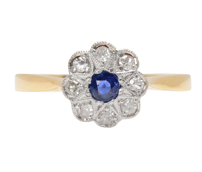 Sapphire Diamond Engagement Ring from 1929