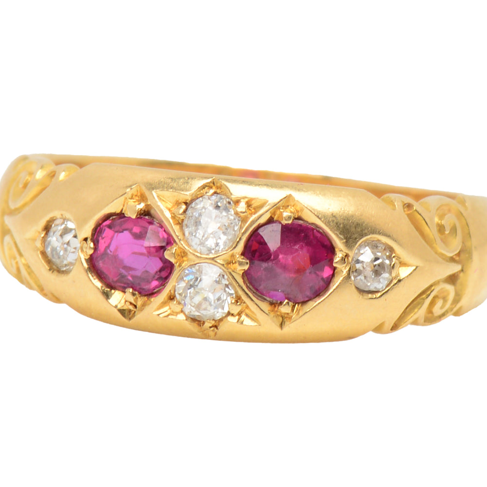 Ruby Diamond 18k Gold Ring From 1899