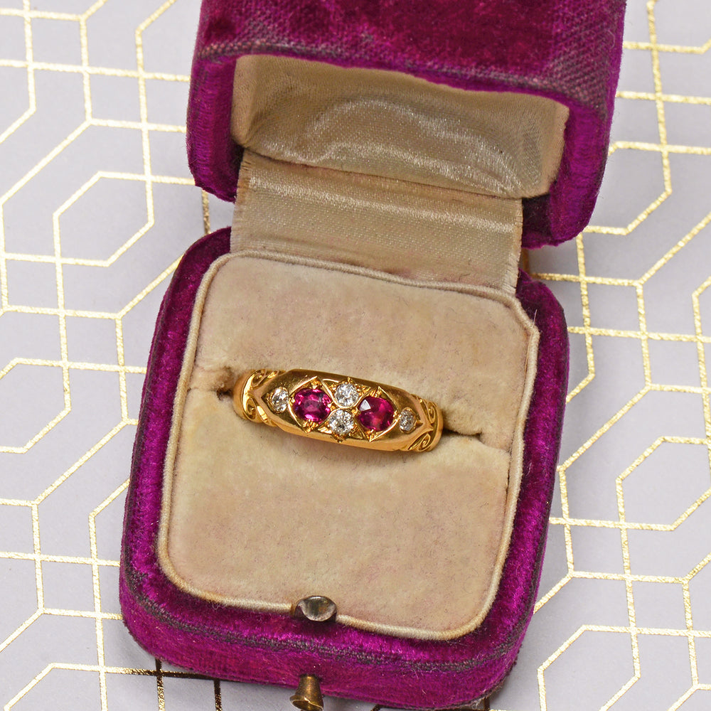 
                      
                        Ruby Diamond 18k Gold Ring From 1899
                      
                    