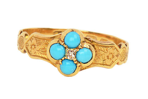 Forget Me Not Turquoise Ring of 1901