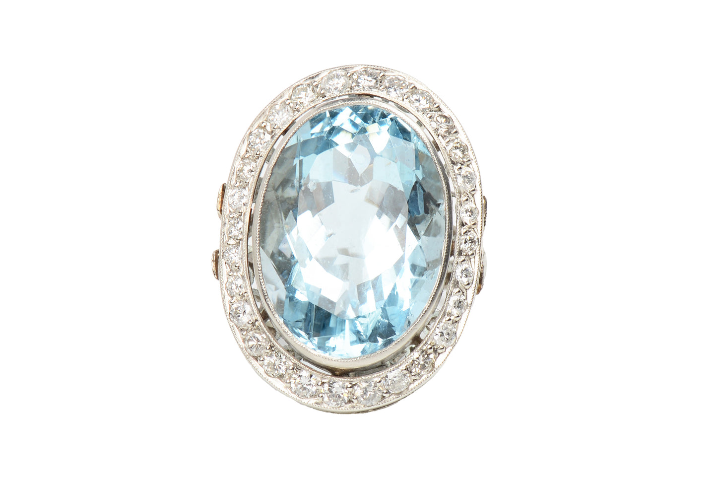 Blue Marvel - Oval Aquamarine Diamond Ring