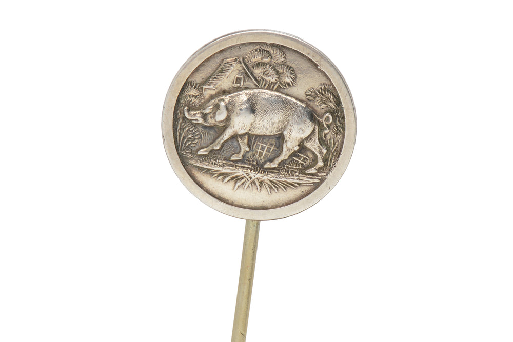 Whimsy - Piglet Silver & Gold Stickpin in Box